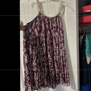 Purple Sleeveless Shift Dress